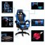 Bequemer Gaming-Stuhl mit Massagekissen in Schwarz und Blau