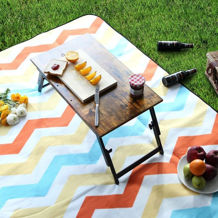 Rustikalna zložljiva mizica za prenosni računalnik 60 x 35 cm