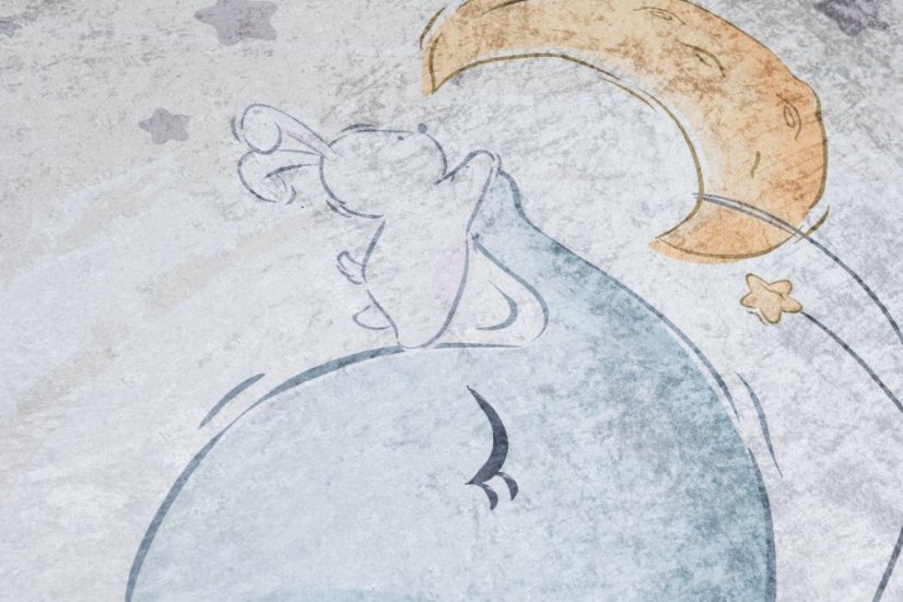 Kinderteppich mit Elefantenmotiv und Mond