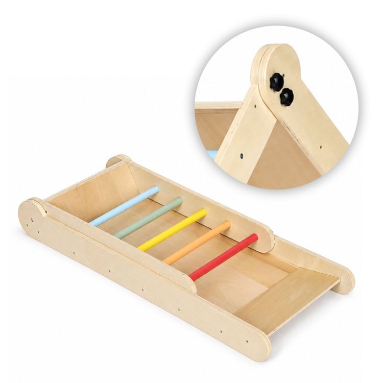 Leseni otroški igralni komplet HENRY » MONTESSORI « z drsalko in lestvijo