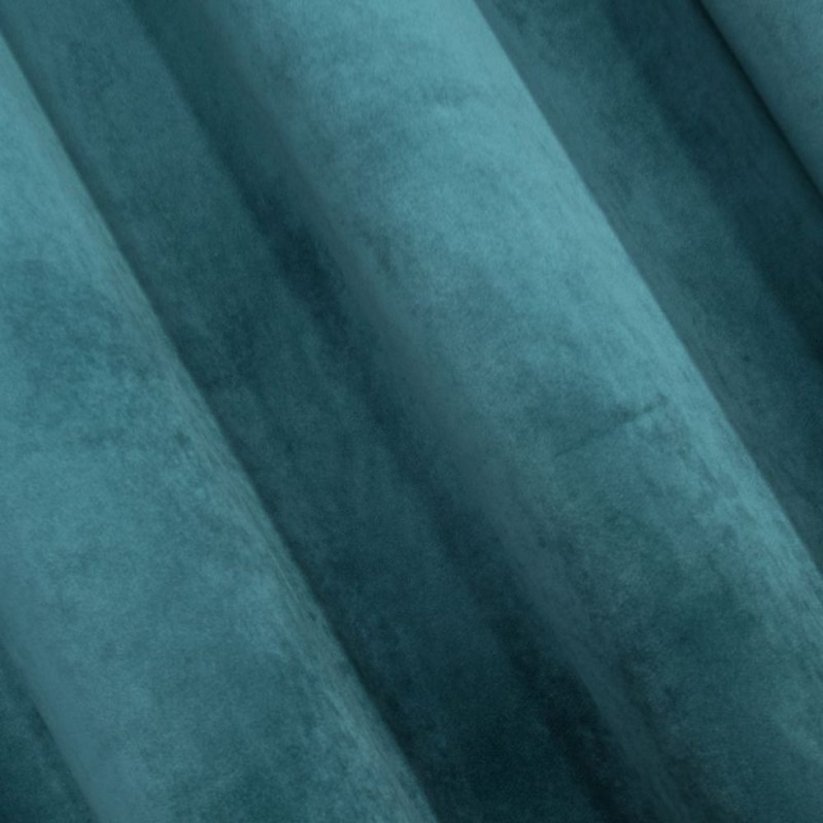 Turkizna enobarvna zavesa z obesnimi obroči 140 x 250 cm