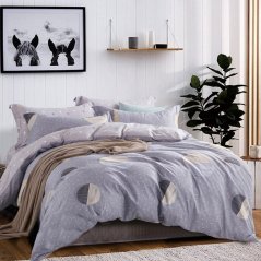 Obojstranné fialové posteľné obliečky s kruhmi