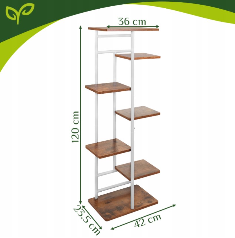 Suport metalic pentru flori în stil loft – alb 120 cm
