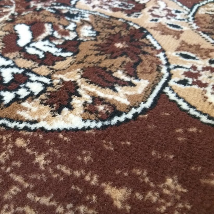 Originální vintage koberec v hnědé barvě