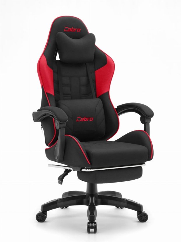 CABRO C501 gamerska stolica s osloncem za noge, do 150 kg, crna i crvena