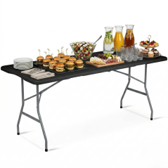 Garten Catering Tisch klappbar 180 cm - schwarz