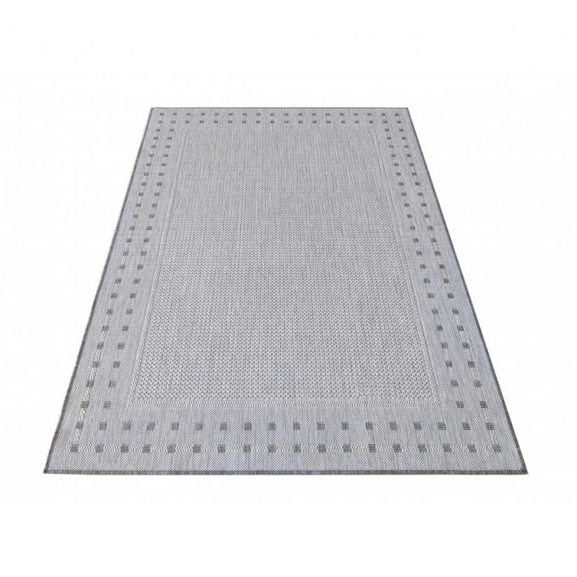 Luxuriöser doppelseitiger grauer Teppich mit dekorativer Kante