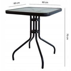 Sklenený záhradný stôl 60cm