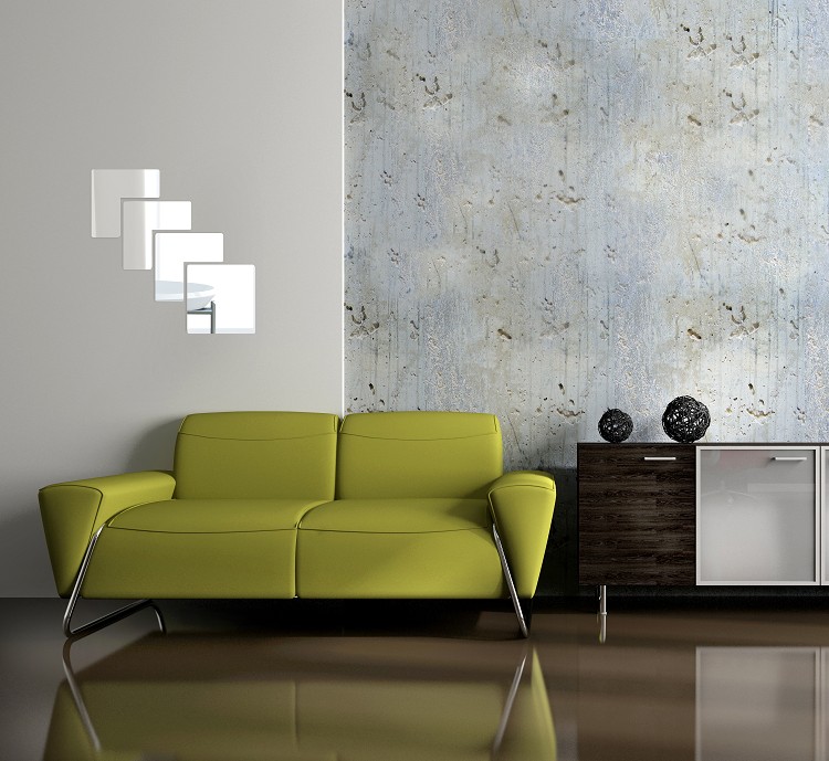 Nerozbitné nalepovacie zrkadlo do obývačky