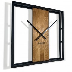 Дизайнерски стенен часовник в дизайн дърво и метал, 50 см