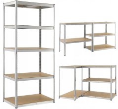 Stabile scaffale in metallo con 5 ripiani 222 x 90 x 40 cm