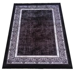 Elegantna črna preproga z okrasnim robom