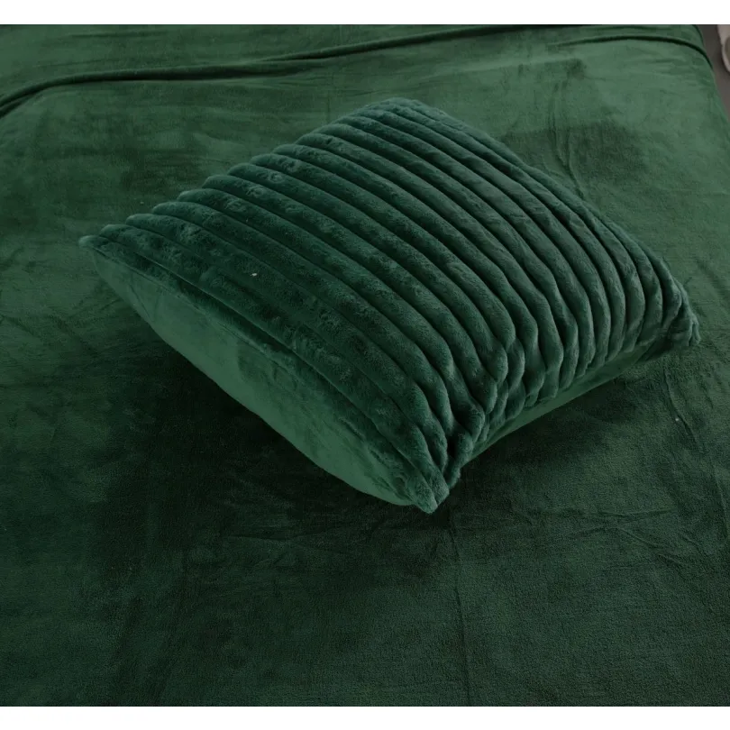 Plyšové posteľné obliečky - tmavozelené