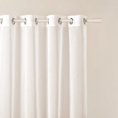 Vysoce kvalitní krémová záclona Flavia s volánky na kolečkách 140 x 250 cm
