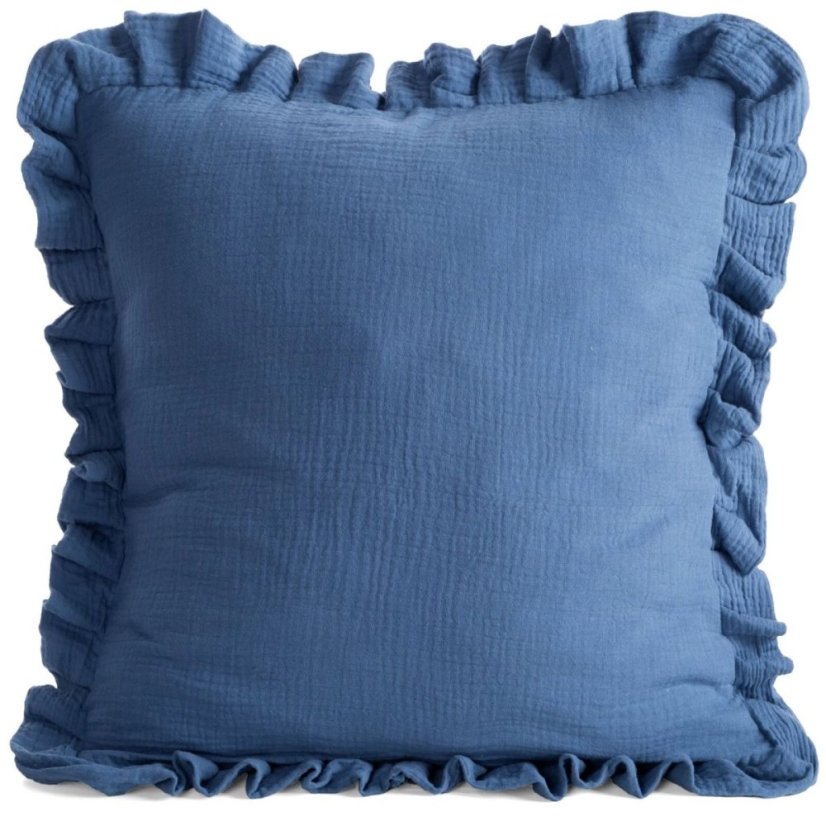 Față de pernă din muselină cu volan 45 x 45 cm - Culoare: roz antic