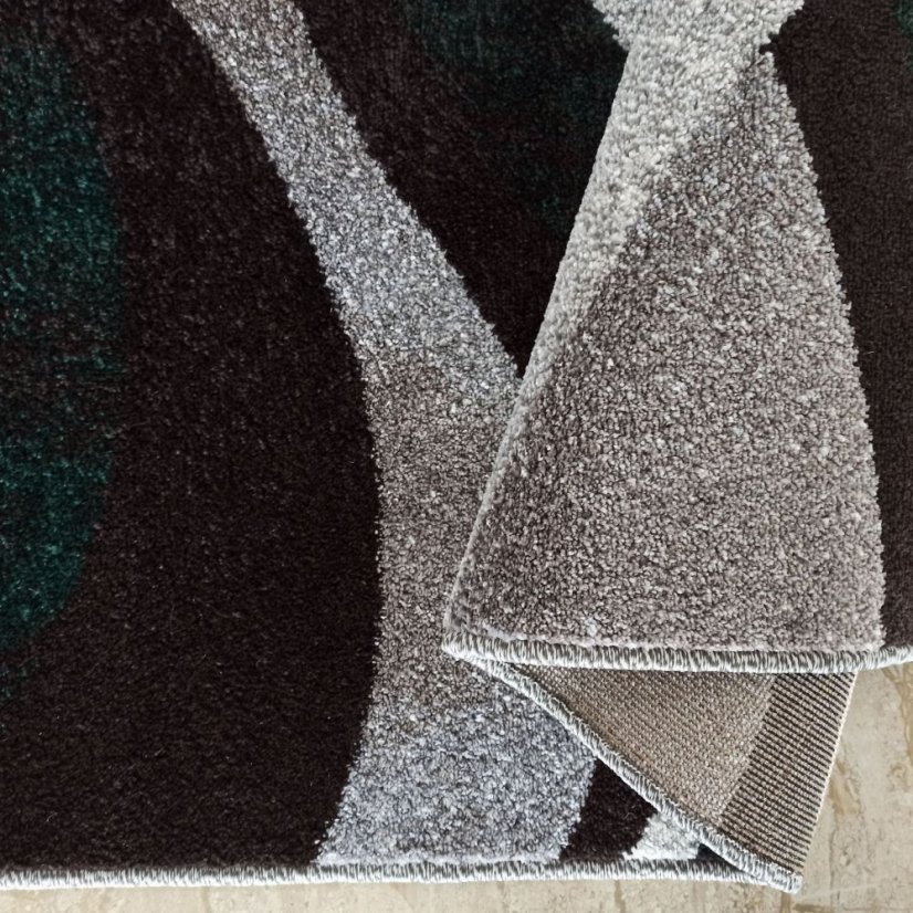 Originalna preproga z abstraktnim vzorcem v zeleno-sivi barvi