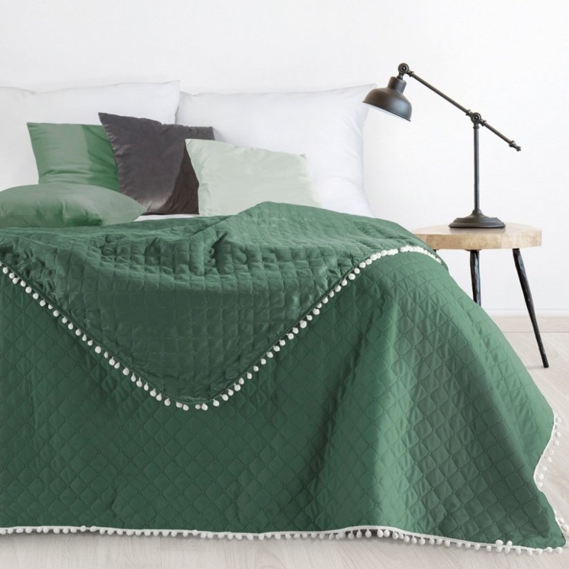 Modern egyszínű takaró zöld ágyhoz