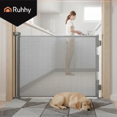 Bezpečnostní rolovací brána 157 cm – schodišťová a dveřní brána, šedá