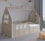 Detská posteľ domček 160 x 80 cm v dekore dub sonoma ľavá