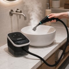 Aparat de curățat cu abur de 2500 W pentru bucătărie, baie, geamuri și tapițerie, cu accesorii