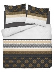 Bavlnené obliečky so zlatými ornamentmi v čiernej kombinácií