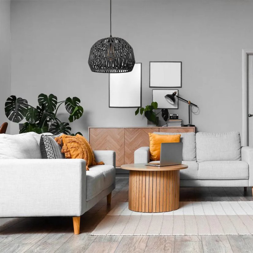 Závesné svietidlo z jutového lana