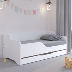 LILU Fehér gyerekágy háttámlával 160 x 80 cm - balos