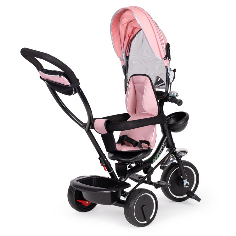 Tricikli, babakocsi rózsaszín ECOTOYS