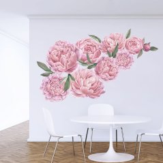 Wandaufkleber mit rosa Pfingstrosenmotiv