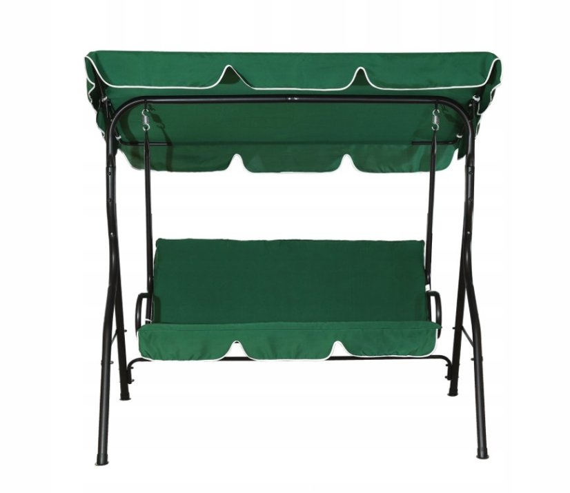 Gartenschaukel aus Stahl in dunkelgrüner Farbe