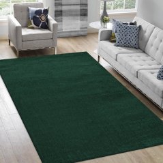 Covor modern din polipropilenă pentru camera de zi HEAT SET FRISE - verde sticlă