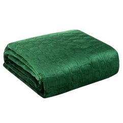 Cuvertură de pat de design  SALVIA  din catifea verde fină