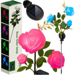 Lampada solare da giardino a LED a forma di rosa