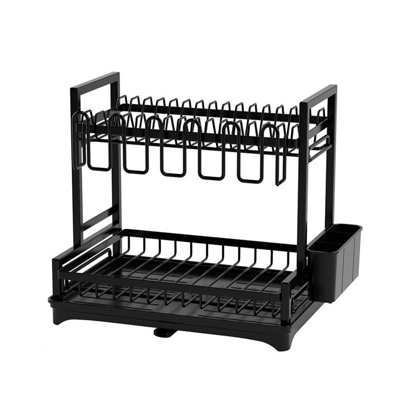 Scurgător de vase cu două niveluri - negru