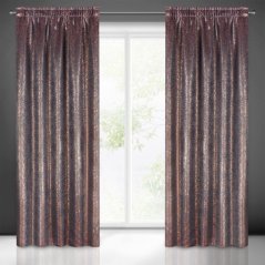 Luksuzne crne zavjese s bakrenim printom 135 x 270 cm