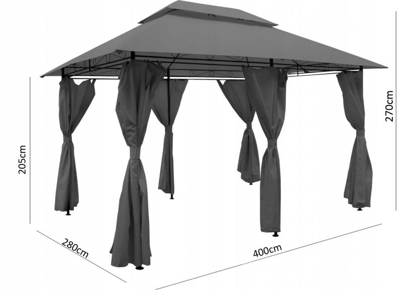 Stabil kerti pavilon 3 x 4 m