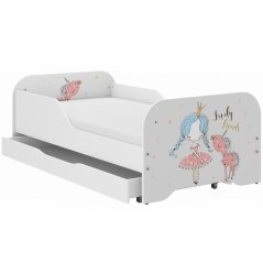 Dětská postel MIKI 160 x 80 cm s motivem princezny a jednorožce