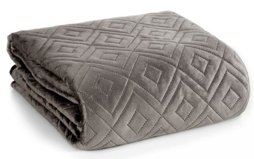 Copriletto trapuntato beige con motivo geometrico - Misure: Larghezza: 220 cm | Lunghezza: 240 cm