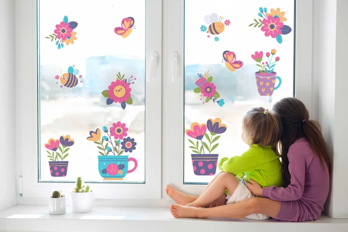 Kétoldalas ablakmatricák - virágok és méhek