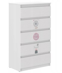 Hochwertige Kinderkommode mit niedlichem Tier 121x40x70 cm