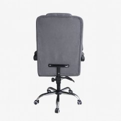 Scaun de birou ergonomic cu suport pentru picioare și masaj - material gri