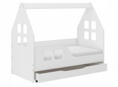 Очарователно детско легло във формата на къща с чекмедже 160 х 80 см