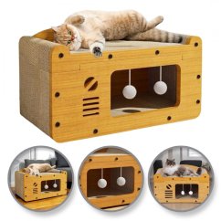 Katzenhaus 3in1 - Katzenhaus, Katzenbett und Kratzbaum in einem