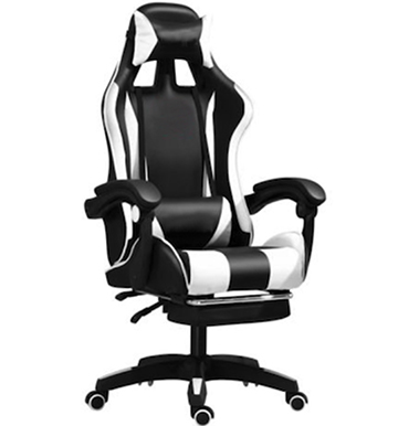 Bequemer Gaming-Stuhl in Schwarz und Weiß