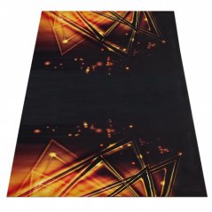 Schwarzer Teppich mit auffälligem Muster