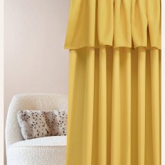 Gorčično rumena zavesa MIA za trak 140 x 280 cm