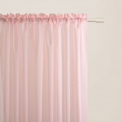 Tenda rosa Flavia con volant su nastro 140 x 250 cm