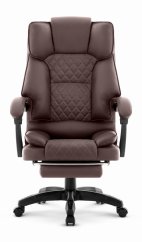 HC-1031 ergonomikus irodai szék öko-bőrből, lábtartóval - barna színben