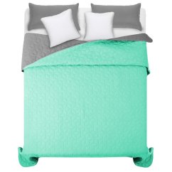 Hellgrüne Tagesdecke für Doppelbett mit Rautenmuster 200 x 220 cm
