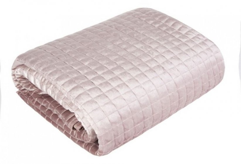 Ružový prešívaný prehoz na posteľ